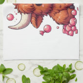 Cute Highland Cow calf blowing bubbles Geschirrtuch (Gefaltet)