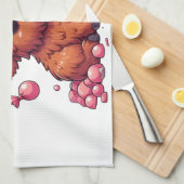 Cute Highland Cow calf blowing bubbles Geschirrtuch (Viertel Falte)