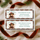 Cute Highland Cow Christmas Business Address