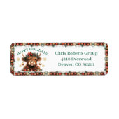 Cute Highland Cow Christmas Business Address (Vorne)