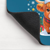Cute Highland Cow Christmas Funny Santa Lights Hol Mousepad (Ecke)