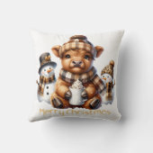 Cute Highland Cow Christmas Kissen (Rückseite)