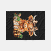 Cute Highland Cow Christmas Santa Highland Cow Lov Fleecedecke (Vorderseite (Horizontal))