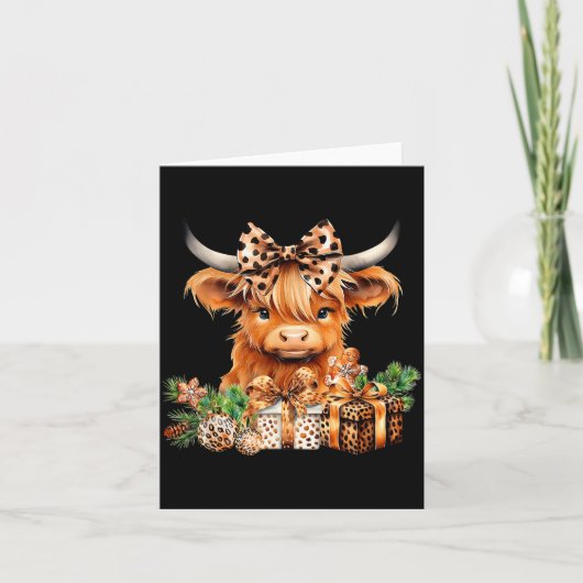 Cute Highland Cow Christmas Santa Highland Cow Lov Karte (Vorderseite)