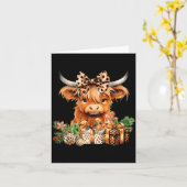 Cute Highland Cow Christmas Santa Highland Cow Lov Karte (Gelbe Blume)