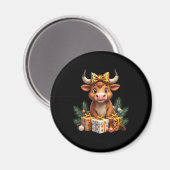 Cute Highland Cow Christmas Santa Highland Cow Lov Magnet (Vorderseite/Rückseite)