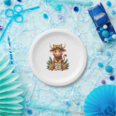 Cute Highland Cow Christmas Santa Highland Cow Lov Pappteller (Party)