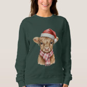 Cute Highland Cow Christmas Sweatshirt (Vorderseite)