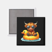 Cute Highland Cow Duck Ol Float Summer Vibes Swimm Magnet (Vorderseite/Rückseite)