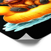 Cute Highland Cow Duck Ol Float Summer Vibes Swimm Poster (Ecke)