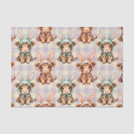 Cute Highland Cow Easter Bunny Bonnets in Pastel Seidenpapier