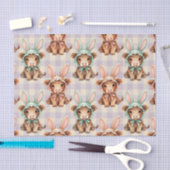 Cute Highland Cow Easter Bunny Bonnets in Pastel Seidenpapier (Handwerk)