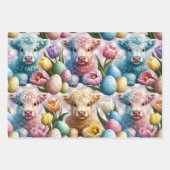 Cute Highland Cow Easter Bunny Spring Geschenkpapier Set (Vorderseite 3)