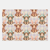 Cute Highland Cow Easter Eggs Pastel Geschenkpapier Set (Vorderseite 3)