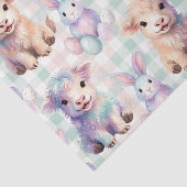 Cute Highland Cow Easter Eggs Pastel Seidenpapier (Ausschnitt)