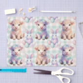 Cute Highland Cow Easter Eggs Pastel Seidenpapier (Handwerk)