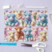 Cute Highland Cow Easter Pastel Eggs Seidenpapier (Handwerk)