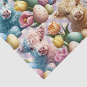 Cute Highland Cow Easter Tulips Pastel Seidenpapier (Ausschnitt)