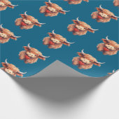 Cute Highland Cow. Geschenkpapier (Ecke)