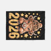 Cute Highland Cow Happy New Year 2026 Tee Funny An Fleecedecke (Vorderseite (Horizontal))