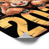 Cute Highland Cow Happy New Year 2026 Tee Funny An Poster (Ecke)