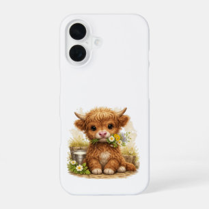 Cute Highland Cow iPhone 16 Case Kawaii Hülle