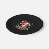 Cute Highland Cow Lover Santa Hat Western Christma Pappteller (Schrägansicht)