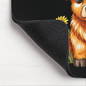 Cute Highland Cow Sunflower Farm Scottish Highland Mousepad (Ecke)