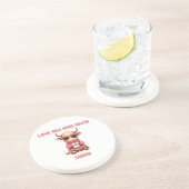 Cute Highland Cow Valentine Heart Glasses Coffee m Getränkeuntersetzer (Seite)