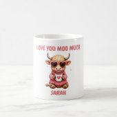 Cute Highland Cow Valentine Heart Glasses Coffee m Kaffeetasse (Mittel)
