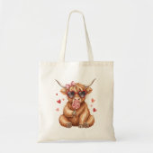Cute Highland Cow Valentine Tote Bag Tragetasche (Vorne)