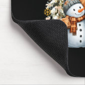 Cute Highland Cow With Snowman Hot Cocoa Christmas Mousepad (Ecke)