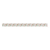 Cute Highland Cows & Pink Flowers Pattern Floral Ripsband (Vorderseite)