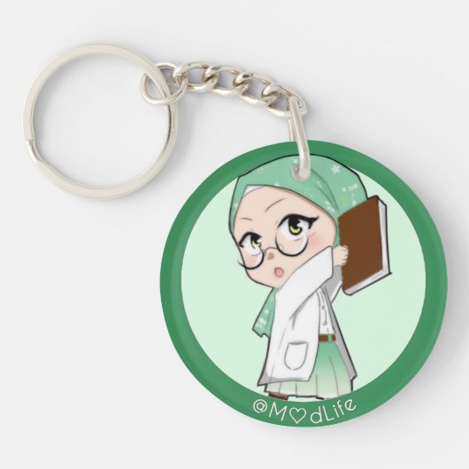 cute hijabed anime key chain schlüsselanhänger (Vorderseite)