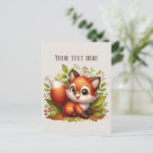 Cute hiking fox lovers customizable  postkarte (Stehend Vorderseite)