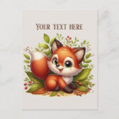 Cute hiking fox lovers customizable  postkarte (Vorderseite)