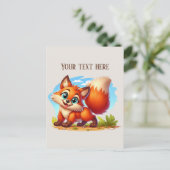 Cute hiking fox lovers customizable postkarte (Stehend Vorderseite)