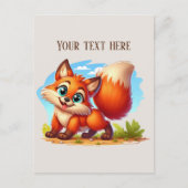 Cute hiking fox lovers customizable postkarte (Vorderseite)