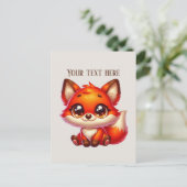 Cute hiking fox lovers customizable  postkarte (Stehend Vorderseite)