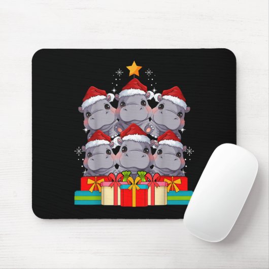 Cute Hip Le Hiptamus Christmas Tree Xmas Hat  Mousepad (Mit Mouse)