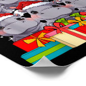 Cute Hip Le Hiptamus Christmas Tree Xmas Hat  Poster (Ecke)