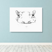 Cute hippo drawing leinwanddruck (Insitu (Holzboden))
