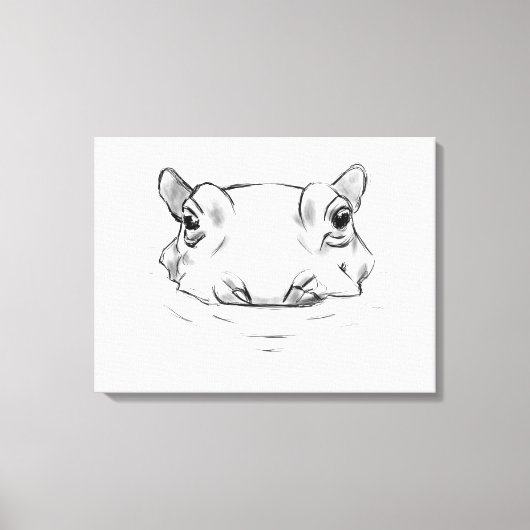 Cute hippo drawing leinwanddruck (Vorderseite)