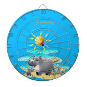 Cute Hippo Fun in the Sun Beach Day Dartscheibe (vorne)