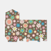 Cute Hippy Flower Power Pattern Brown Geschenkschachtel (Ungefaltet)