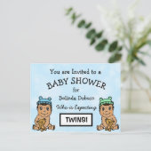 Cute HispanicTwins Baby Shower Postkarte (Stehend Vorderseite)