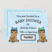 Cute HispanicTwins Baby Shower Postkarte (Vorne/Hinten)