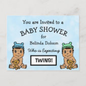 Cute HispanicTwins Baby Shower Postkarte (Vorderseite)