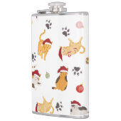 Cute Holiday Cat Pattern Flachmann (Links)