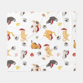 Cute Holiday Cat Pattern Fleecedecke (Vorderseite (Horizontal))